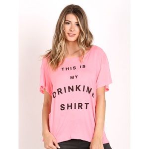 NWT Wildfox Drinking Shirt Neon